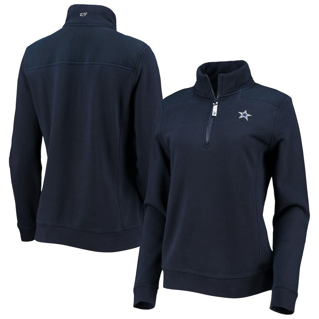 Dallas Cowboys Vineyard Vines Women's Shep Shirt Quarter-Zip Sweatshirt Navy