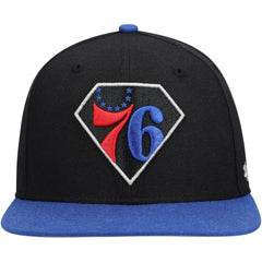 Philadelphia 76ers '47 75th Anniversary Carat Captain Snapback Hat Black/Royal | 47 brand for sale