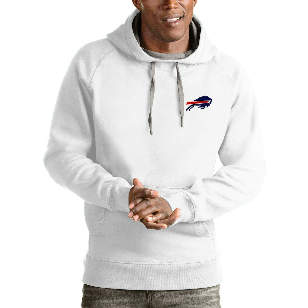 Buffalo Bills Antigua Logo Victory Pullover Hoodie White