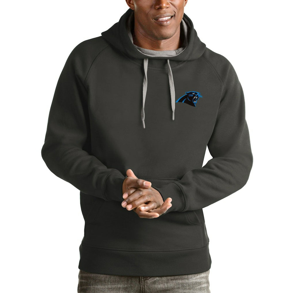 Carolina Panthers Antigua Logo Victory Pullover Hoodie Charcoal