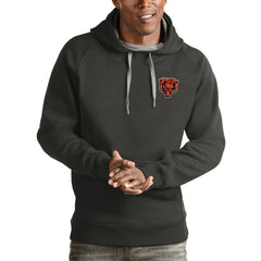 Chicago Bears Antigua Logo Victory Pullover Hoodie Charcoal