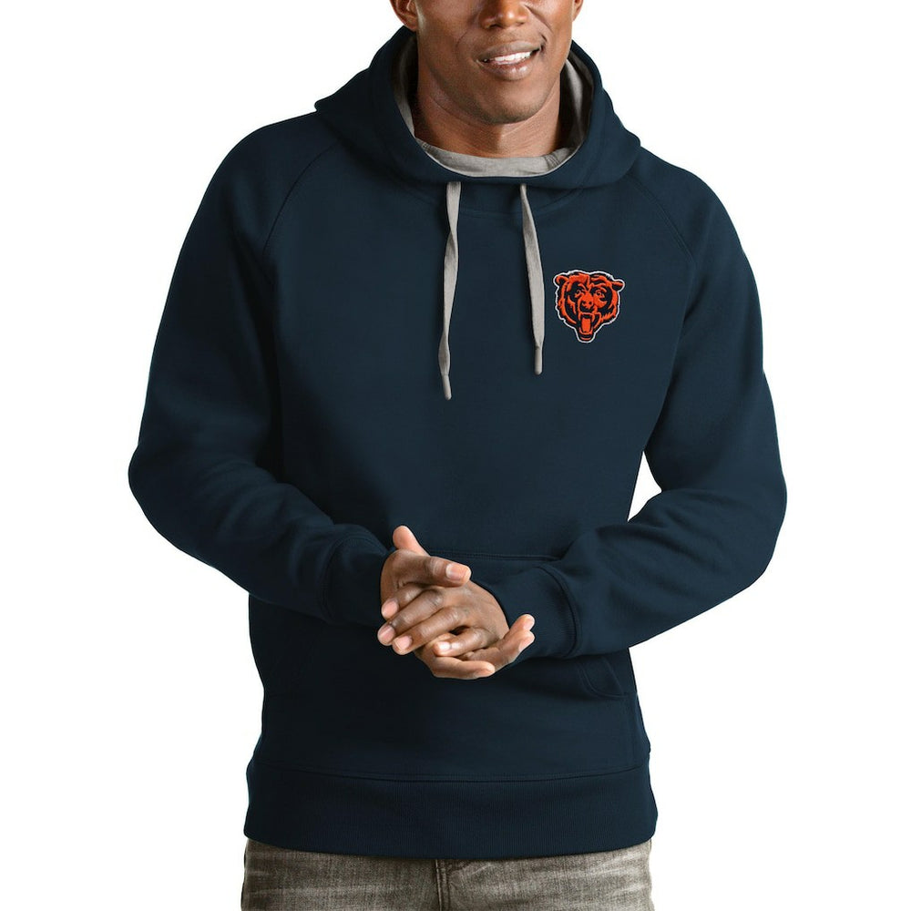 Chicago Bears Antigua Logo Victory Pullover Hoodie Navy