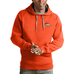 Denver Broncos Antigua Logo Victory Pullover Hoodie Orange
