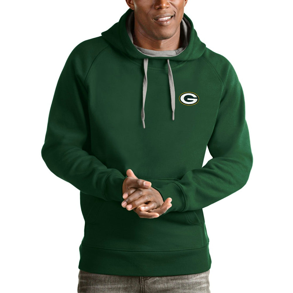 Green Bay Packers Antigua Logo Victory Pullover Hoodie Green