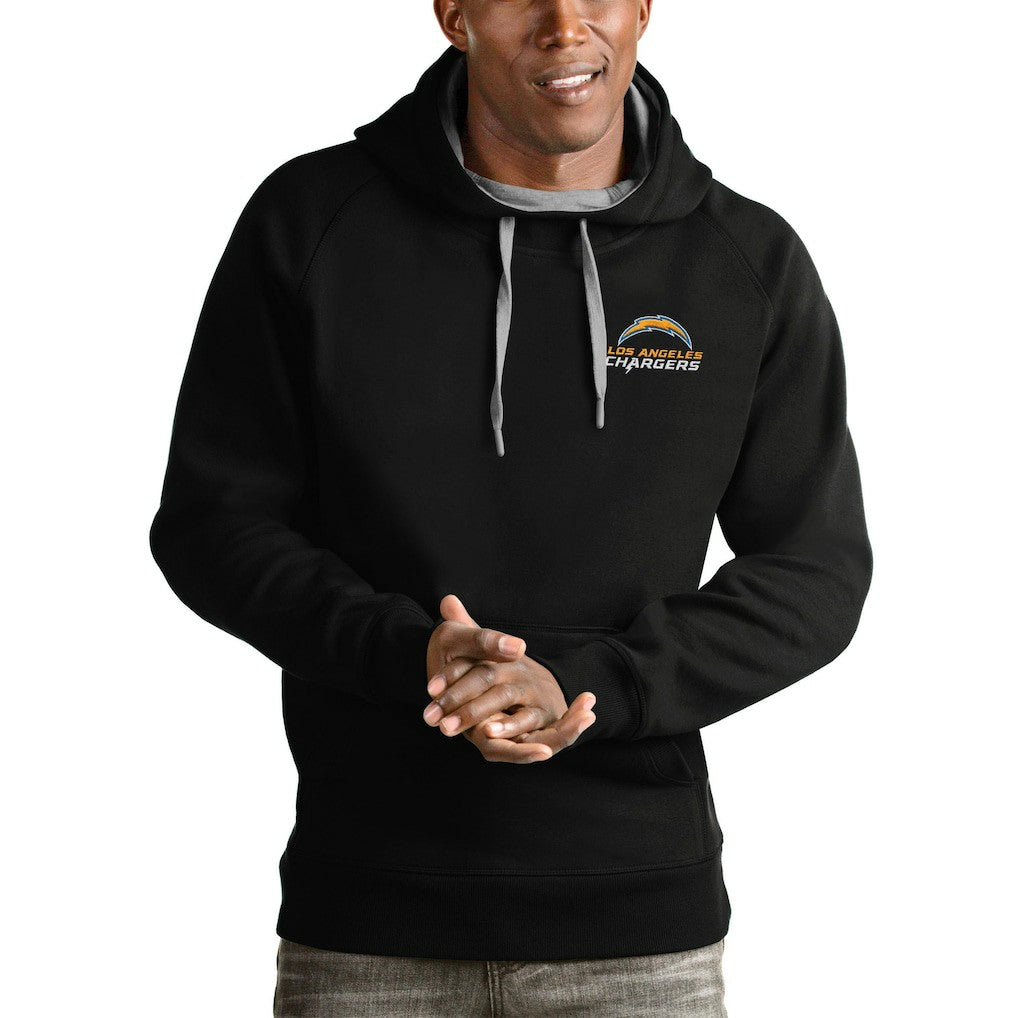 Los Angeles Chargers Antigua Logo Victory Pullover Hoodie Black