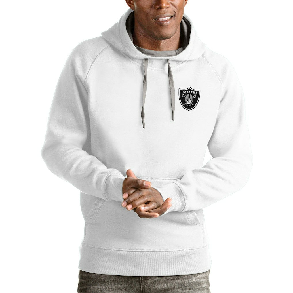 Las Vegas Raiders Antigua Logo Victory Pullover Hoodie White