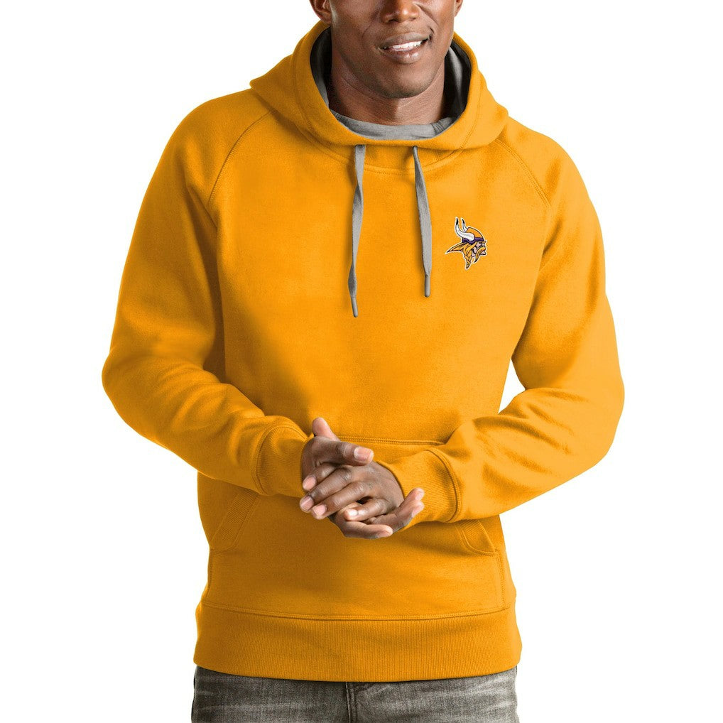 Minnesota Vikings Antigua Logo Victory Pullover Hoodie Gold