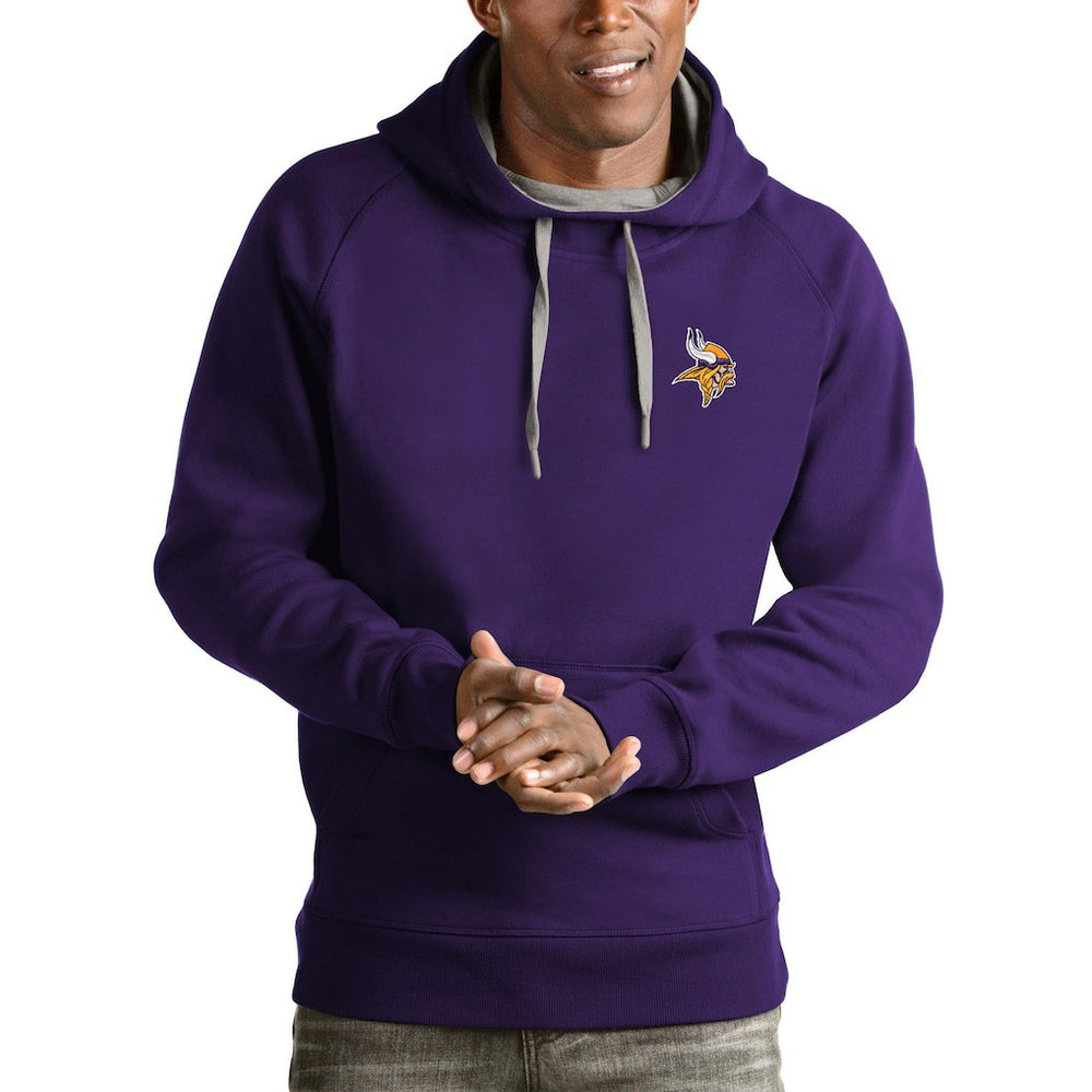 Minnesota Vikings Antigua Logo Victory Pullover Hoodie Purple