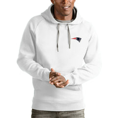 New England Patriots Antigua Logo Victory Pullover Hoodie White