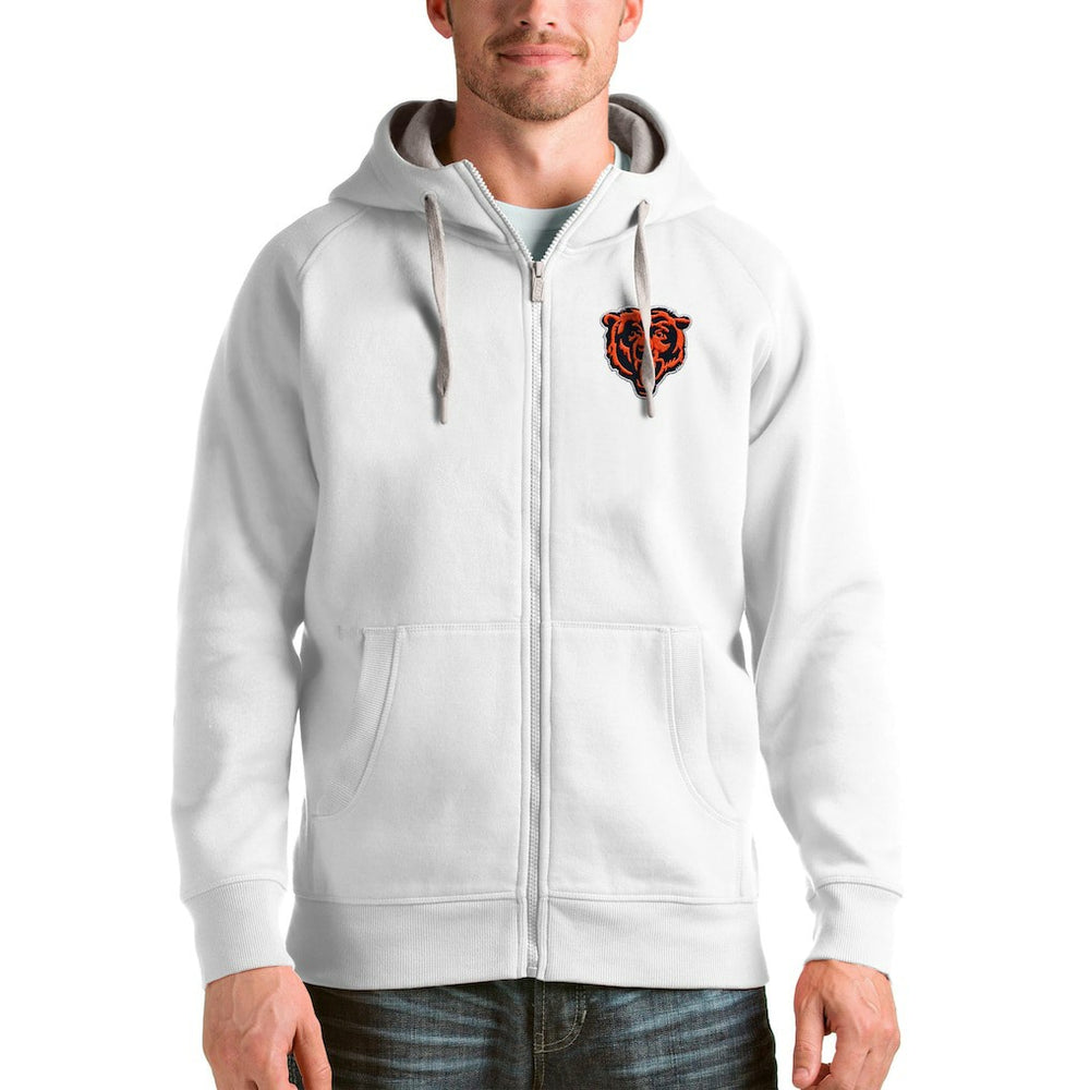 Chicago Bears Antigua Victory Full-Zip Hoodie White