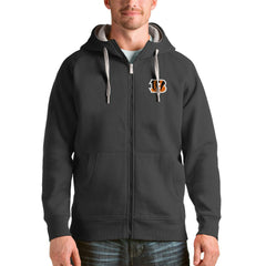 Cincinnati Bengals Antigua Victory Full-Zip Hoodie Charcoal