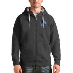Detroit Lions Antigua Victory Full-Zip Hoodie Charcoal
