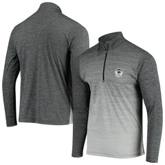 Las Vegas Raiders Antigua Throwback Cycle Quarter-Zip Jacket Black/Heathered Gray