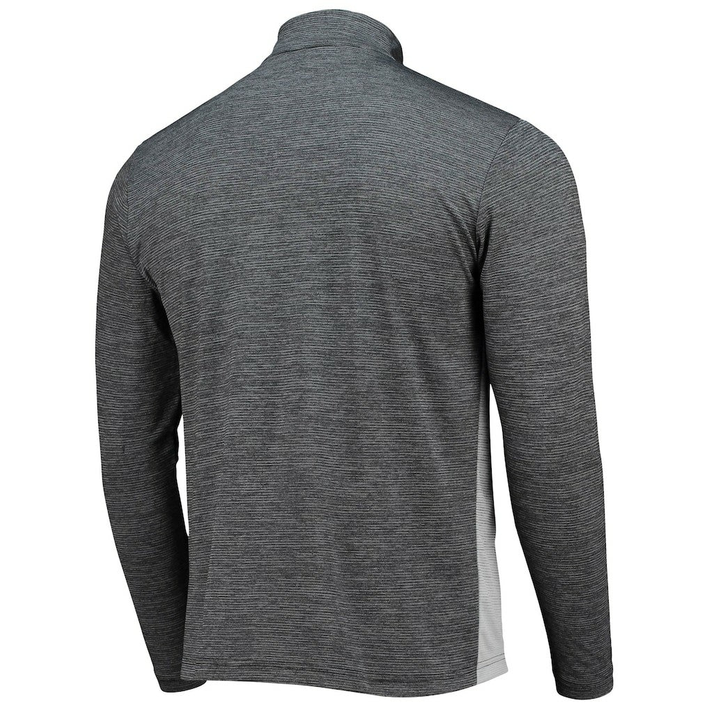 New Orleans Saints Antigua Throwback Cycle Quarter-Zip Jacket Black/Heathered Gray