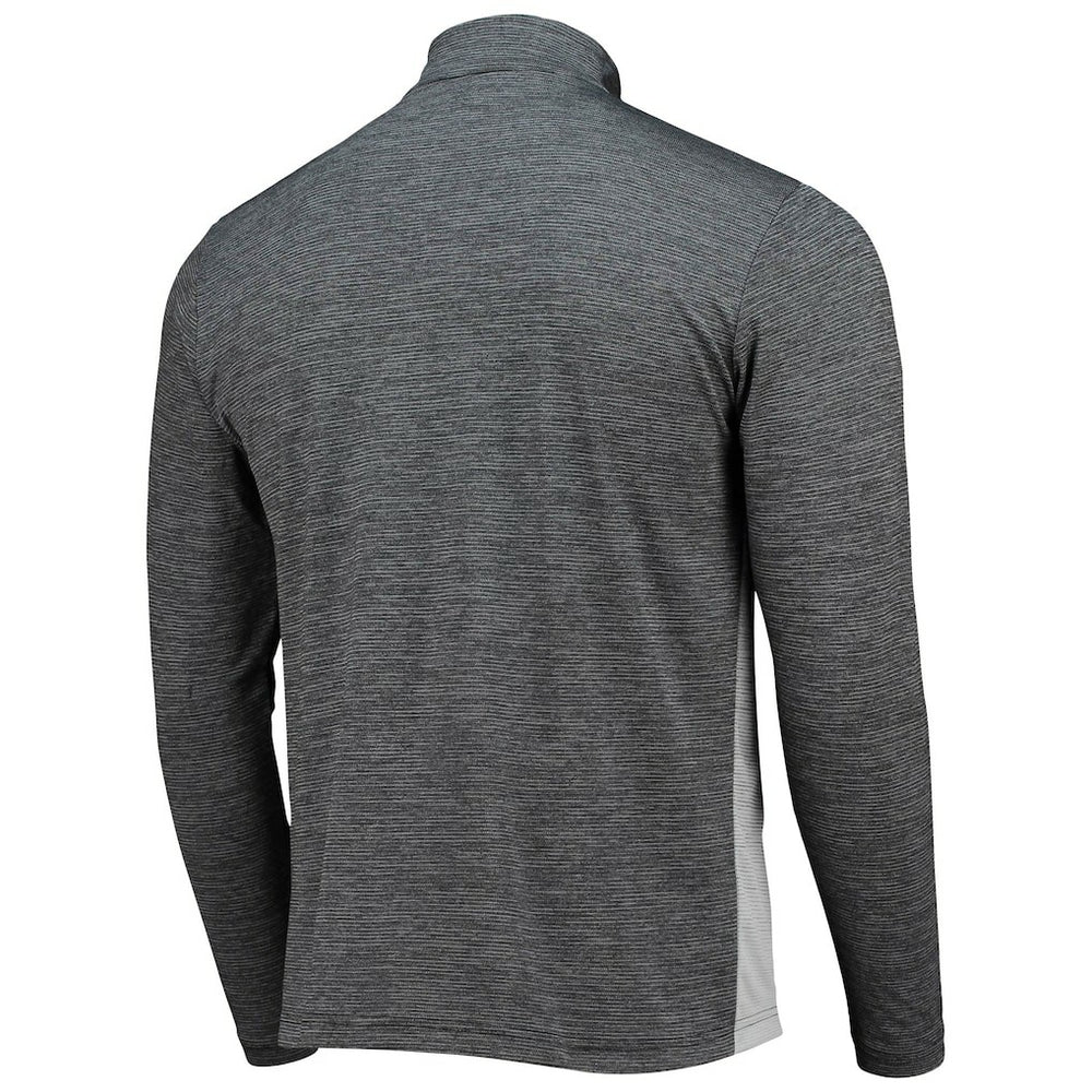 New Orleans Saints Antigua Throwback Cycle Quarter-Zip Jacket Black/Heathered Gray