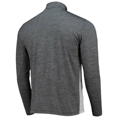 New Orleans Saints Antigua Throwback Cycle Quarter-Zip Jacket Black/Heathered Gray