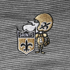New Orleans Saints Antigua Throwback Cycle Quarter-Zip Jacket Black/Heathered Gray