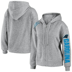 Carolina Panthers WEAR by Erin Andrews Women's Full-Zip Hoodie Heathered Gray