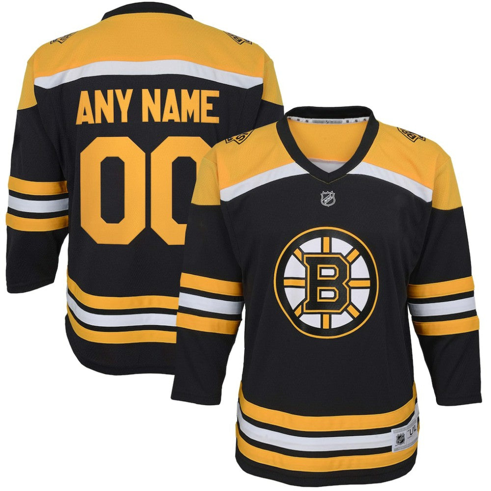 Boston Bruins Youth Home Replica Custom Jersey - Black - NHL 4328536