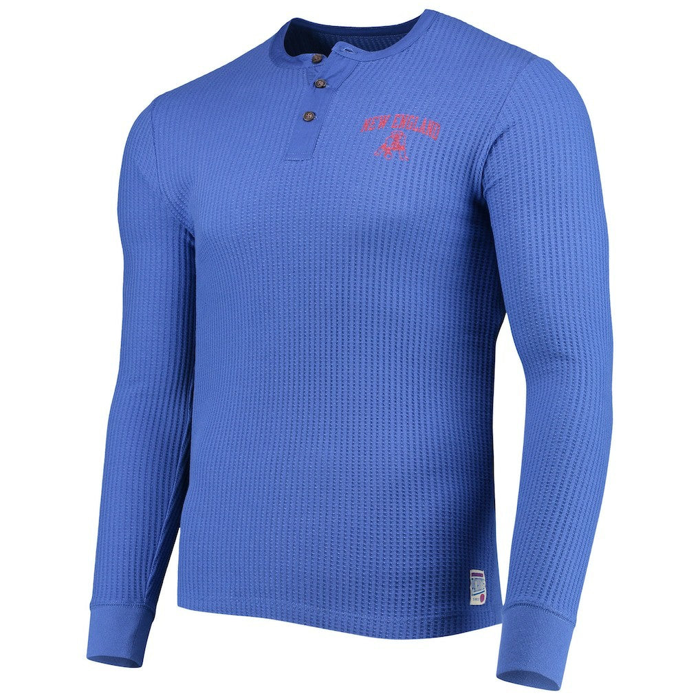 New England Patriots Junk Food Thermal Henley Long Sleeve T-Shirt Royal