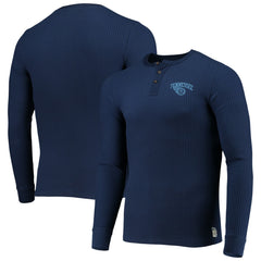 Tennessee Titans Junk Food Thermal Henley Long Sleeve T-Shirt Navy