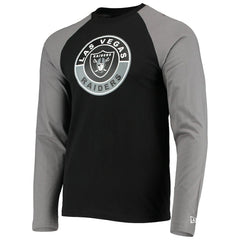 Las Vegas Raiders New Era League Raglan Long Sleeve T-Shirt Black/Gray