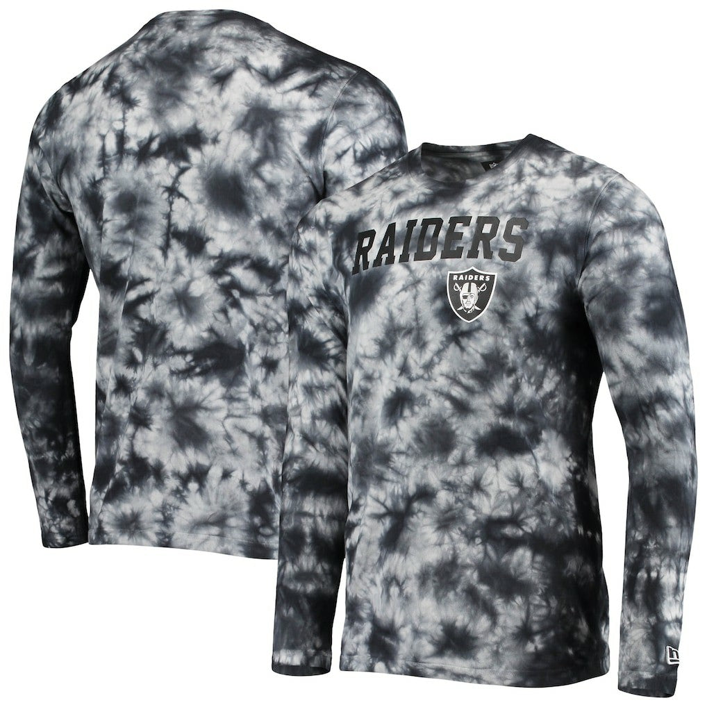 Las Vegas Raiders New Era Tie-Dye Long Sleeve T-Shirt Black
