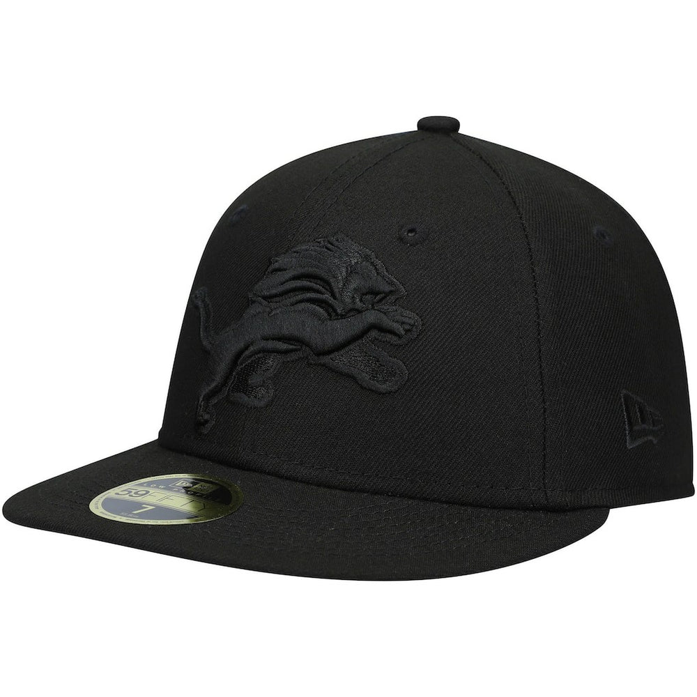 Detroit Lions New Era Black on Black Low Profile 59FIFTY II Fitted Hat Black