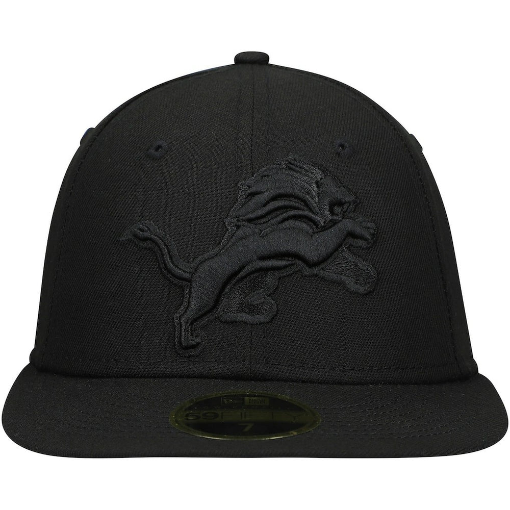Detroit Lions New Era Black on Black Low Profile 59FIFTY II Fitted Hat Black