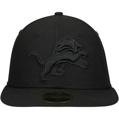 Detroit Lions New Era Black on Black Low Profile 59FIFTY II Fitted Hat Black
