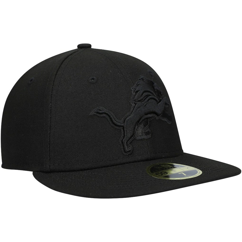 Detroit Lions New Era Black on Black Low Profile 59FIFTY II Fitted Hat Black