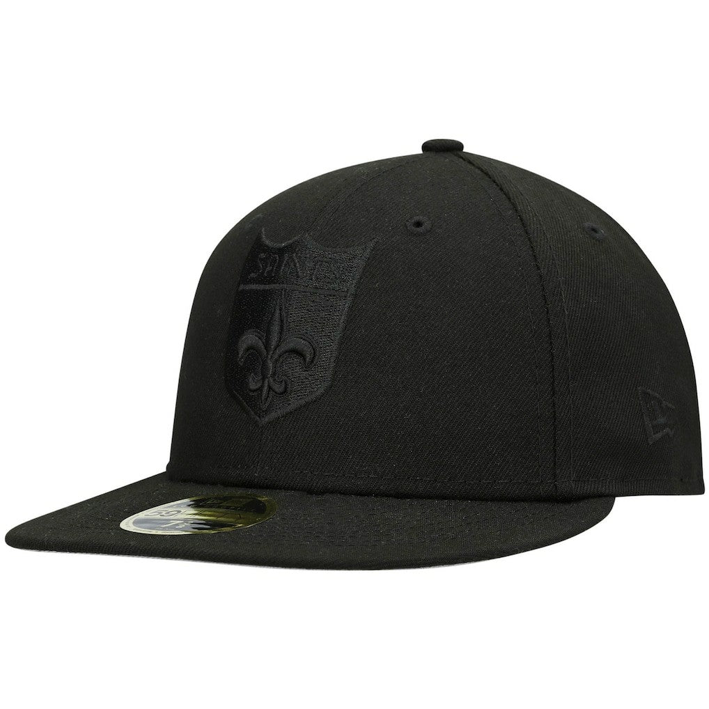New Orleans Saints New Era Historic Logo Black on Black Low Profile 59FIFTY II Fitted Hat Black