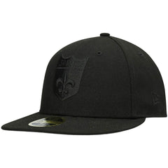 New Orleans Saints New Era Historic Logo Black on Black Low Profile 59FIFTY II Fitted Hat Black