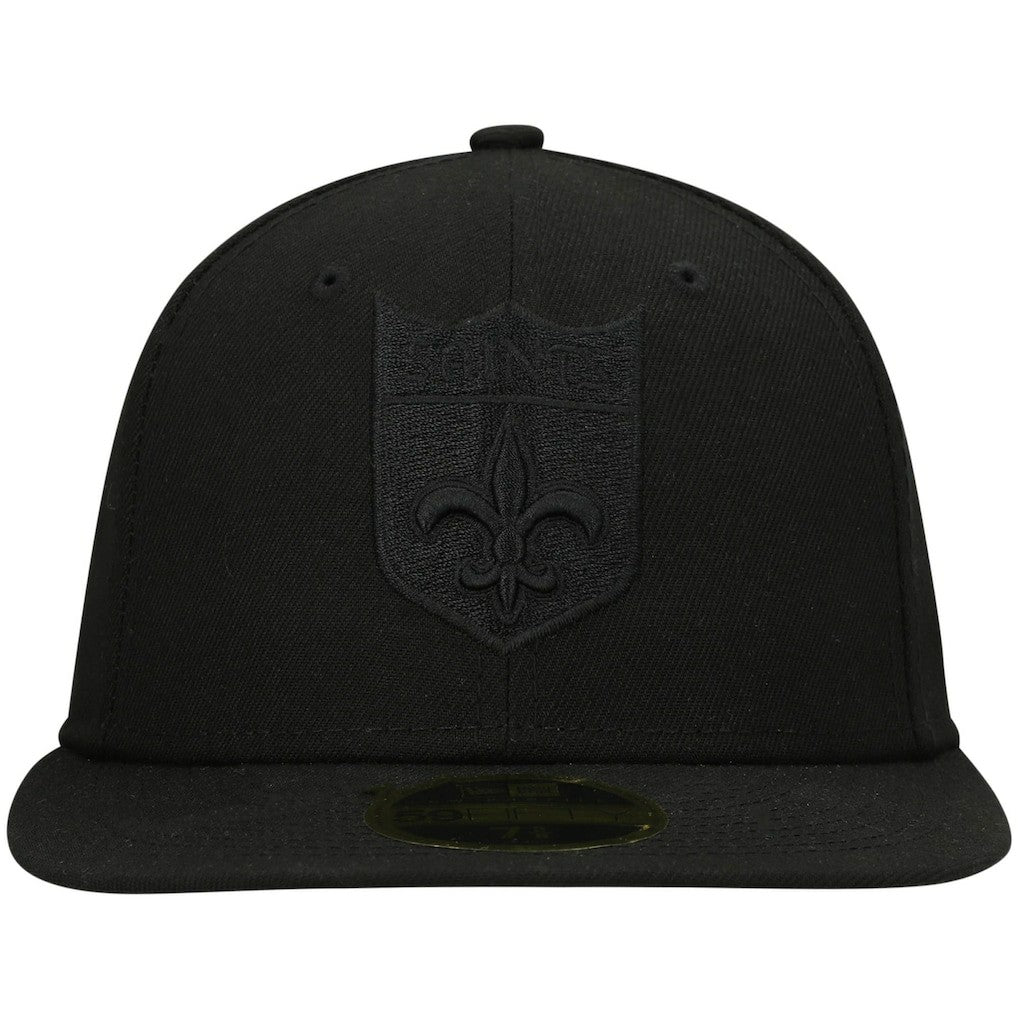 New Orleans Saints New Era Historic Logo Black on Black Low Profile 59FIFTY II Fitted Hat Black