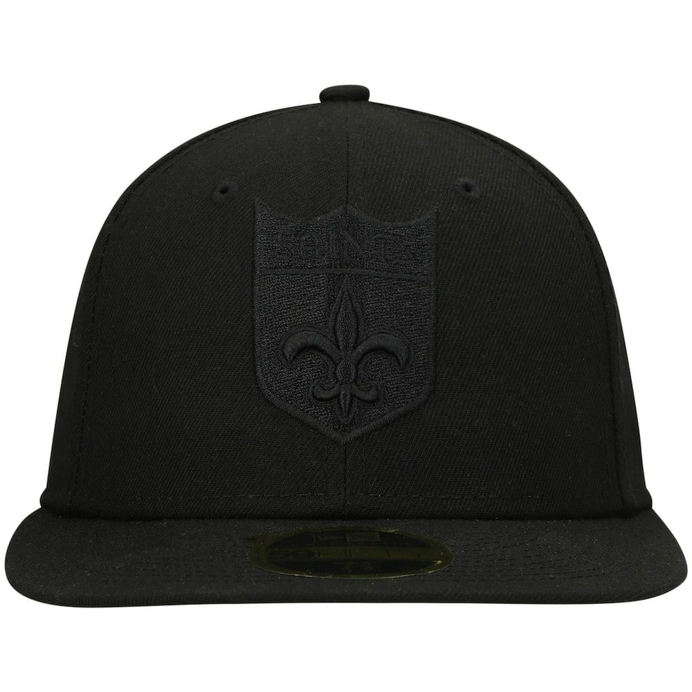 New Orleans Saints New Era Historic Logo Black on Black Low Profile 59FIFTY II Fitted Hat Black