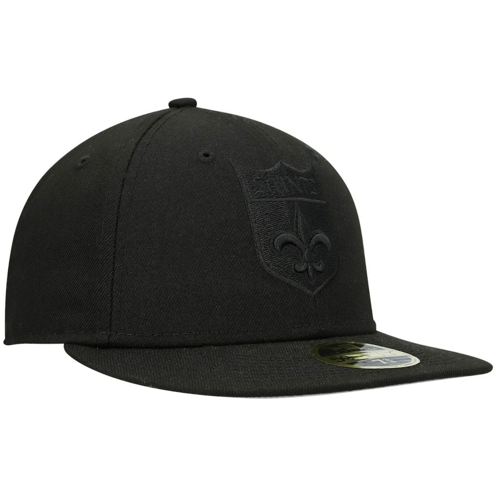 New Orleans Saints New Era Historic Logo Black on Black Low Profile 59FIFTY II Fitted Hat Black