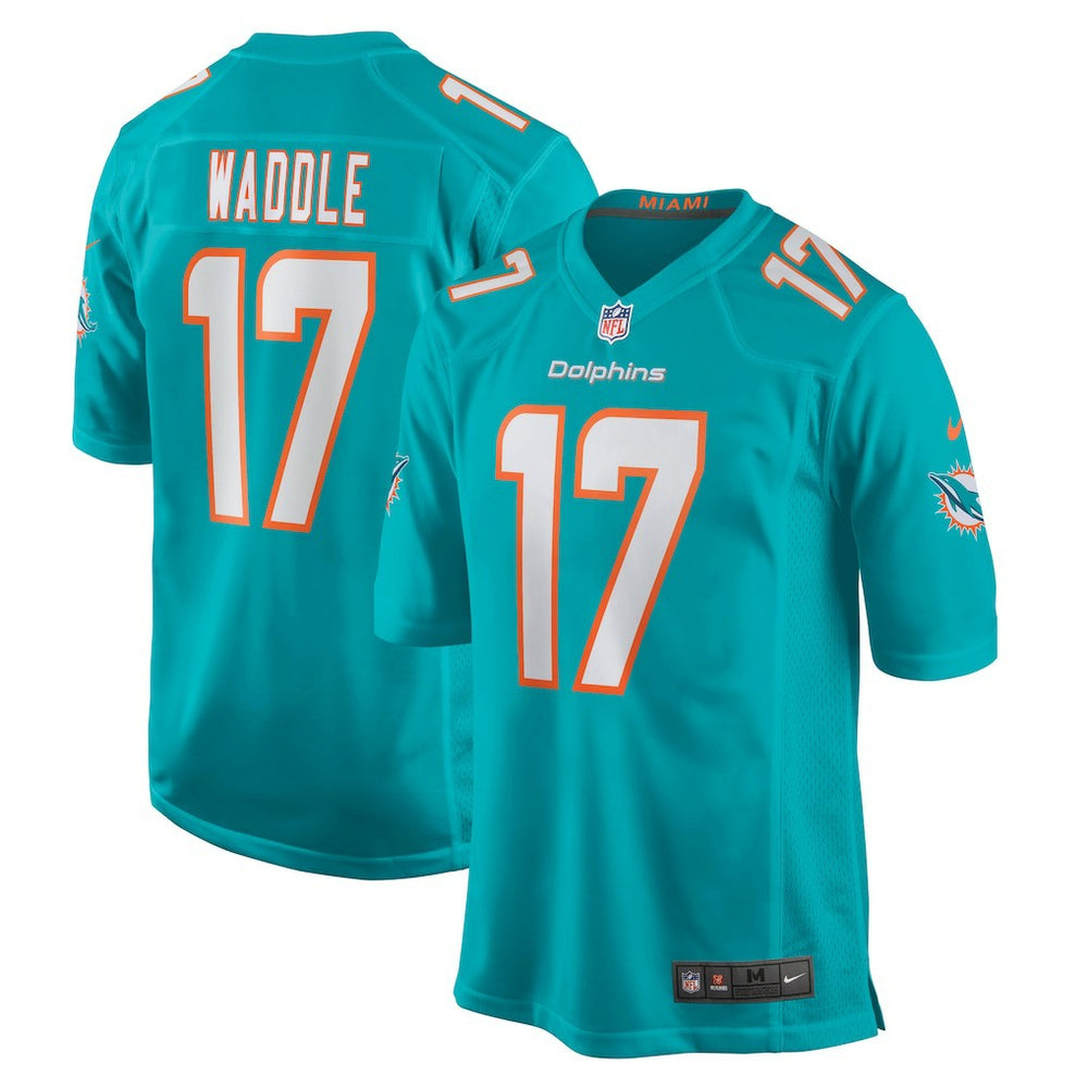 Nike Jaylen Waddle Miami Dolphins Game Player Jersey Aqua