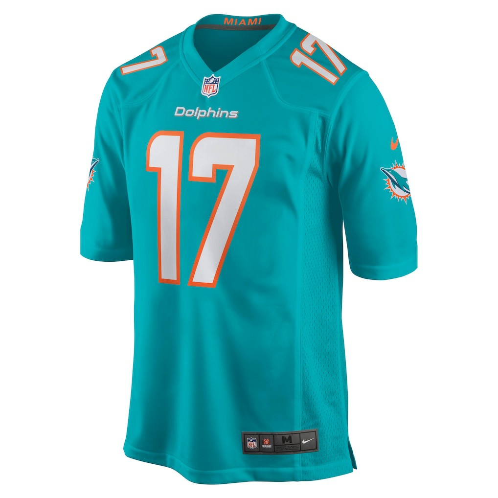Nike Jaylen Waddle Miami Dolphins Game Player Jersey Aqua