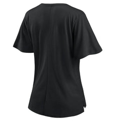 Fanatics New Orleans Saints Women's Southpaw Flutter V-Neck T-Shirt Black