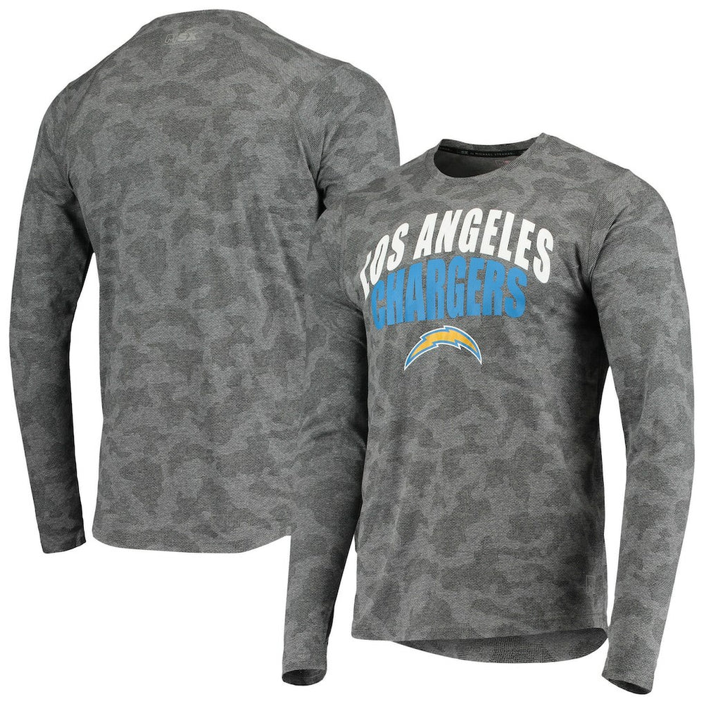 Los Angeles Chargers MSX by Michael Strahan Camo Performance Long Sleeve T-Shirt Black