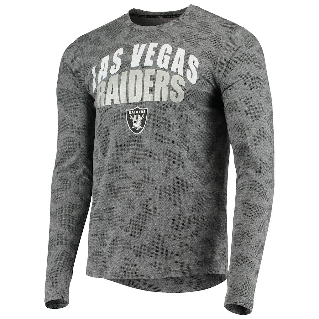 Las Vegas Raiders MSX by Michael Strahan Camo Performance Long Sleeve T-Shirt Black