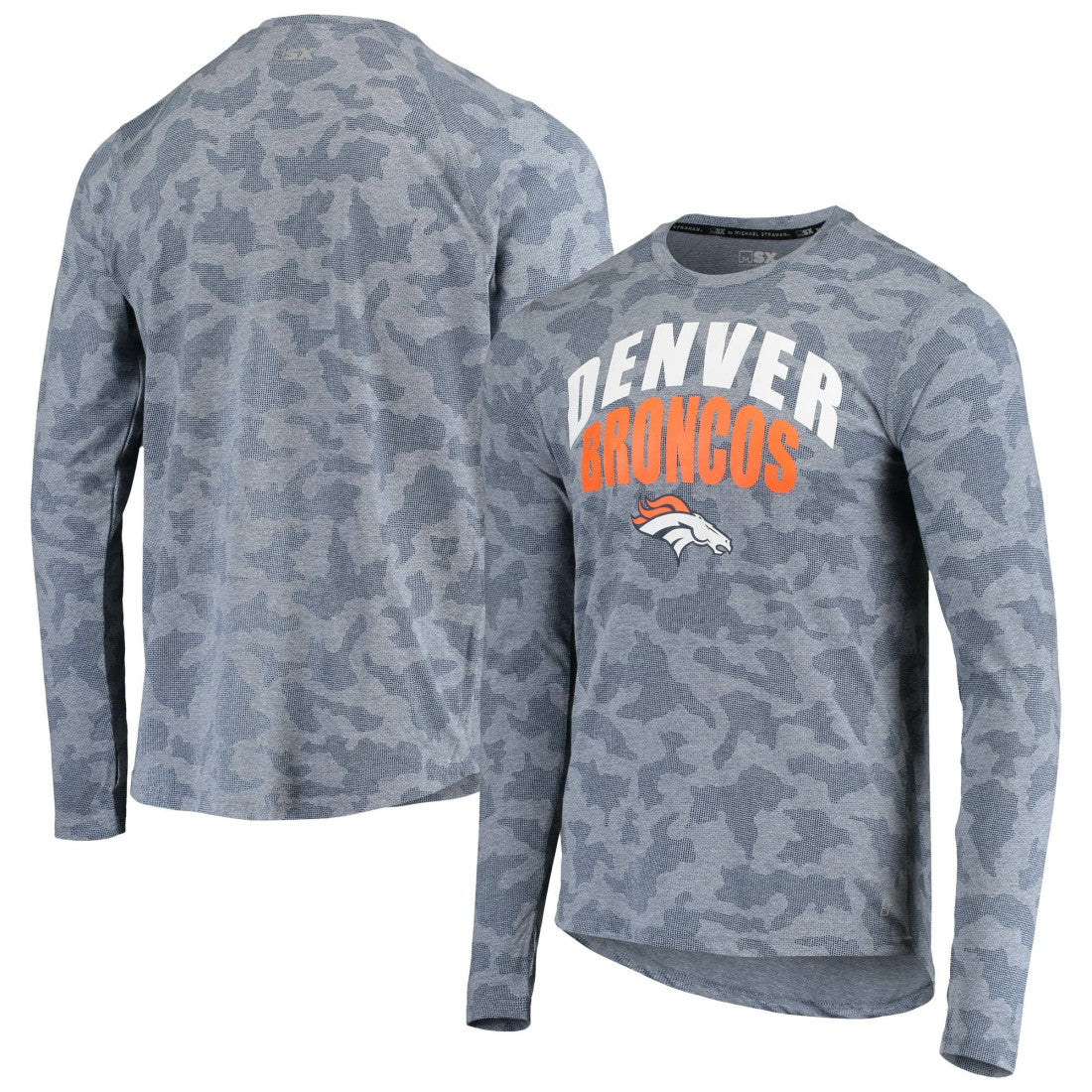 Denver Broncos MSX by Michael Strahan Camo Performance Long Sleeve T-Shirt Navy