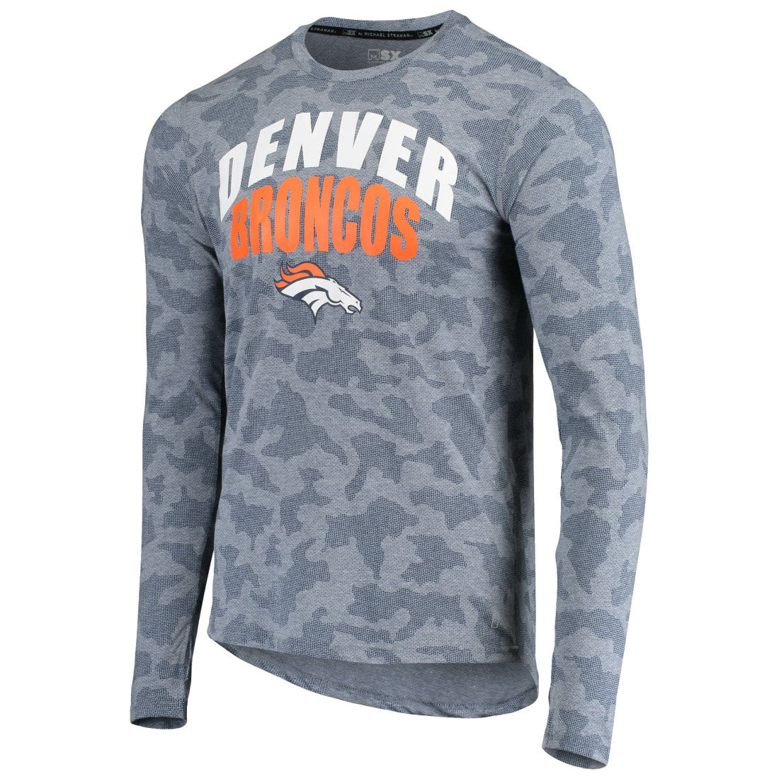 Denver Broncos MSX by Michael Strahan Camo Performance Long Sleeve T-Shirt Navy