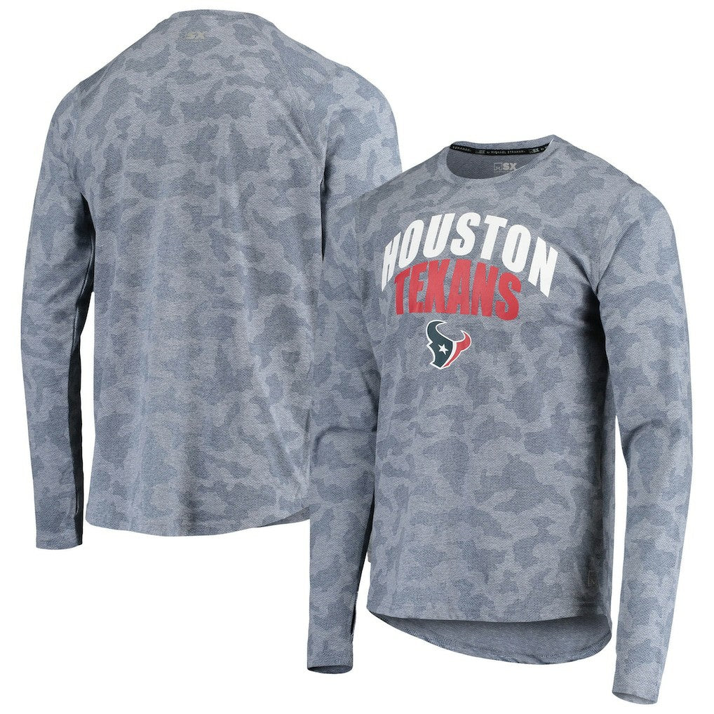 Houston Texans MSX by Michael Strahan Camo Performance Long Sleeve T-Shirt Navy