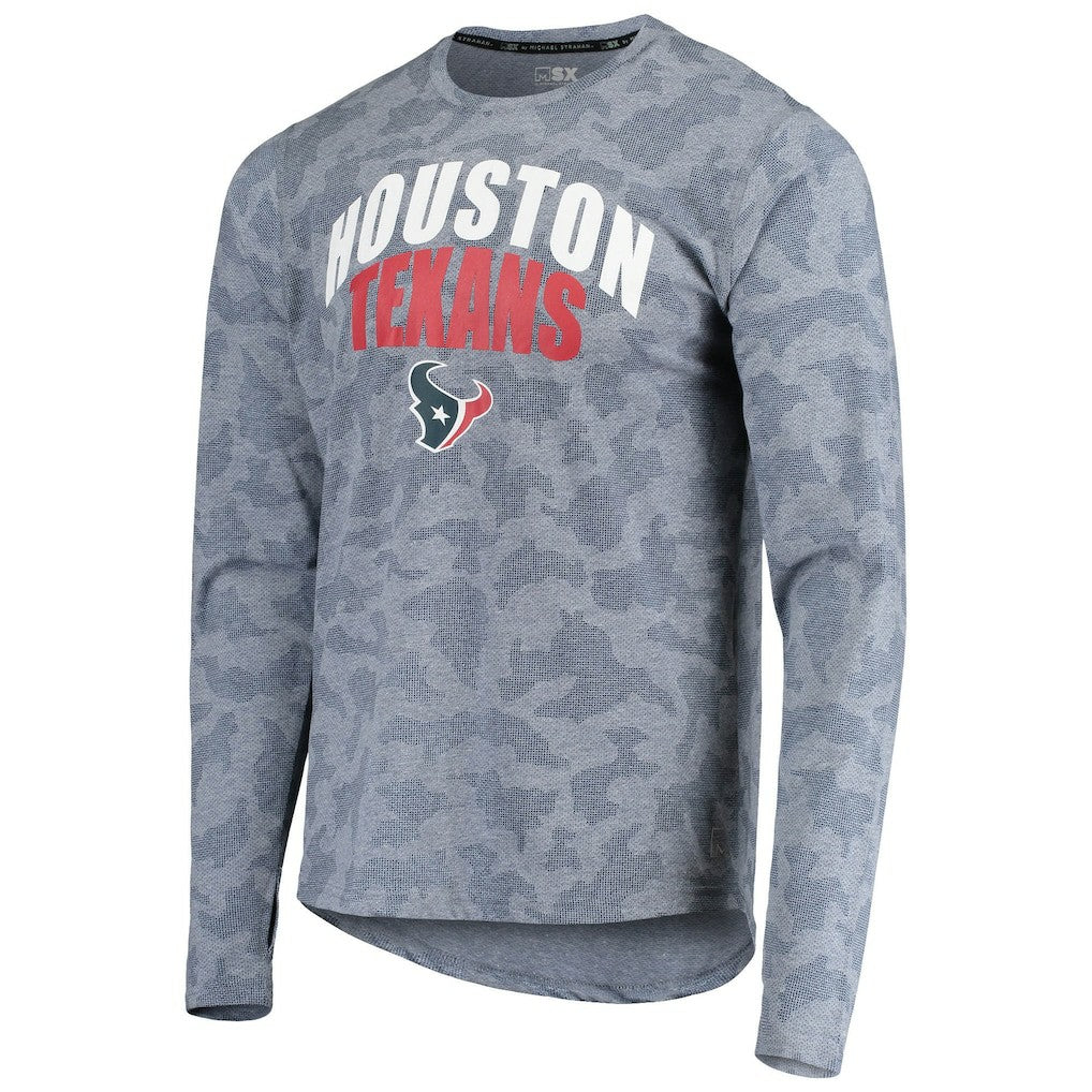Houston Texans MSX by Michael Strahan Camo Performance Long Sleeve T-Shirt Navy