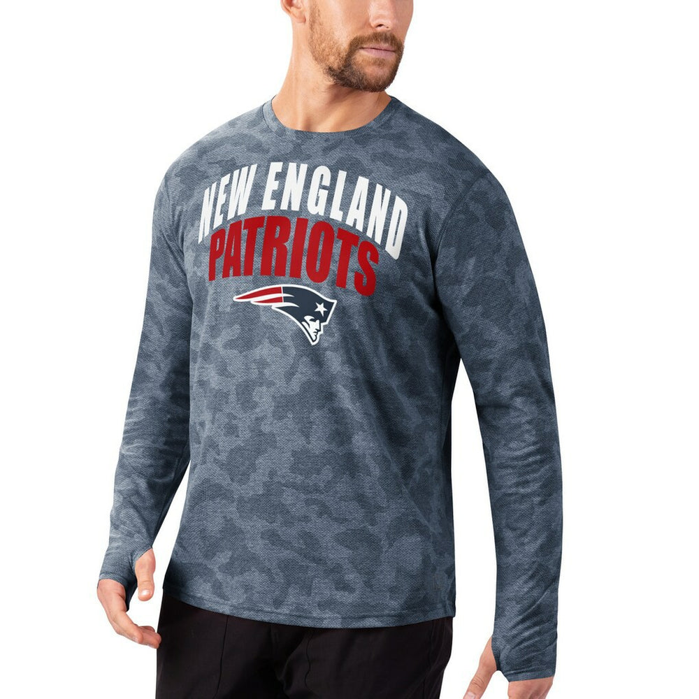 New England Patriots MSX by Michael Strahan Camo Performance Long Sleeve T-Shirt Navy