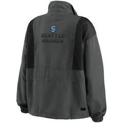 Seattle Kraken WEAR by Erin Andrews Women's Popover Packable Half-Zip Jacket - Charcoal - NHL 4360066