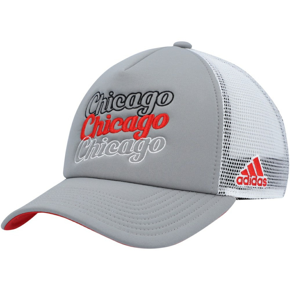 Chicago Blackhawks adidas Women's Foam Trucker Snapback Hat - Gray/White - NHL 4360295