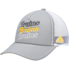 Boston Bruins adidas Women's Foam Trucker Snapback Hat - Gray/White - NHL 4360297