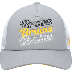 Boston Bruins adidas Women's Foam Trucker Snapback Hat - Gray/White - NHL 4360297
